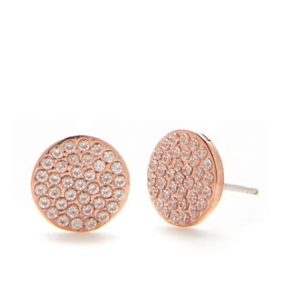 Kate spade shine on pave studs rose gold